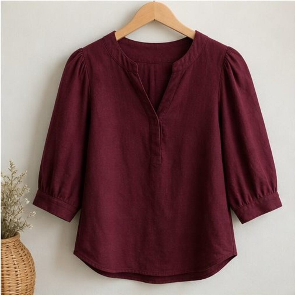 Burgundy Tunic Blouse